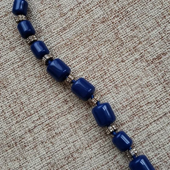 J.Crew Blue bead And crystal necklace NWT - Picture 4 of 9